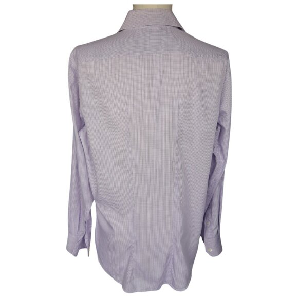 BOSS Hugo Boss SZ 16 Reg Men's Button Up Shirt Red & Blue Check Egyptian Cotton - Picture 5 of 11